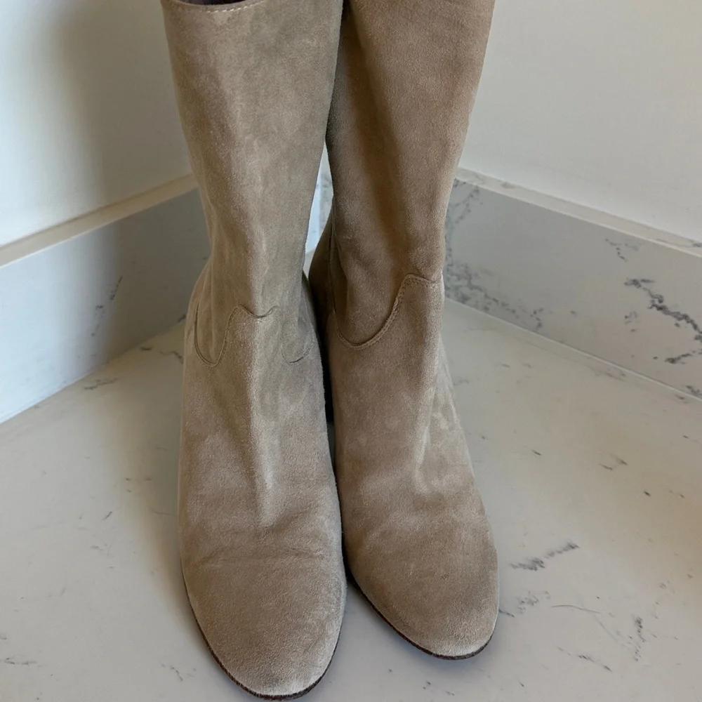 Free People Dakota Block Heel suede slouchy Boots Women’s size 40/ 9 Tan Color